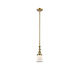 Franklin Restoration Small Canton 1 Light 7 inch Brushed Brass Mini Pendant Ceiling Light in Matte White Glass, Franklin Restoration