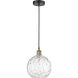 Athens Water Glass 1 Light 10 inch Black Antique Brass Mini Pendant Ceiling Light in Clear Water Glass