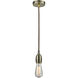 Chelsea Bare Bulb 1 Light 2 inch Antique Brass Mini Pendant Ceiling Light in Brown, Chelsea