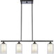 Auralume Fairbank 4 Light 34 inch Matte Black Island Light Ceiling Light in Incandescent