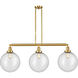 Franklin Restoration XX-Large Beacon LED 44 inch Satin Gold Island Light Ceiling Light in Seedy Glass, Franklin Restoration