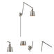 Addison 30 inch 60.00 watt Satin Nickel Swing Arm Wall Light, Franklin Restoration