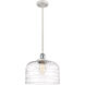 Ballston Bell 1 Light 12 inch White and Polished Chrome Mini Pendant Ceiling Light