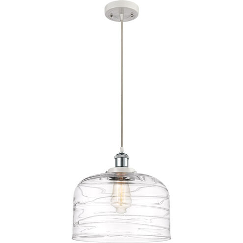 Ballston Bell 1 Light 12 inch White and Polished Chrome Mini Pendant Ceiling Light