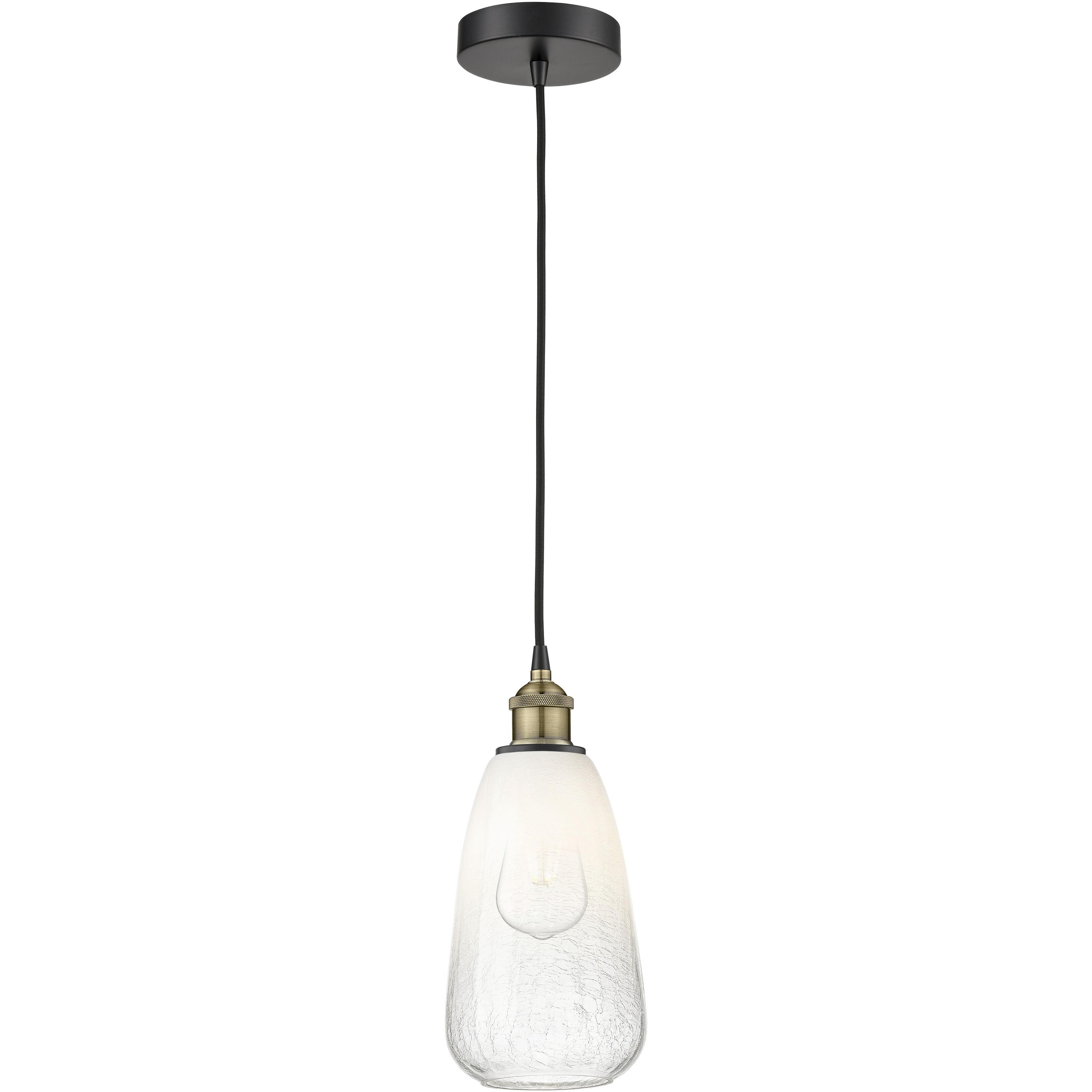 Edison Brookhaven Almond 1 Light 6 inch Black Antique Brass Mini Pendant Ceiling Light in Opal Glass