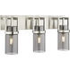 Utopia 3 Light 23.63 inch Satin Nickel Bath Vanity Light Wall Light in Plated Smoke Glass
