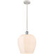 Ballston Norfolk LED 12 inch White and Polished Chrome Mini Pendant Ceiling Light in Matte White Glass