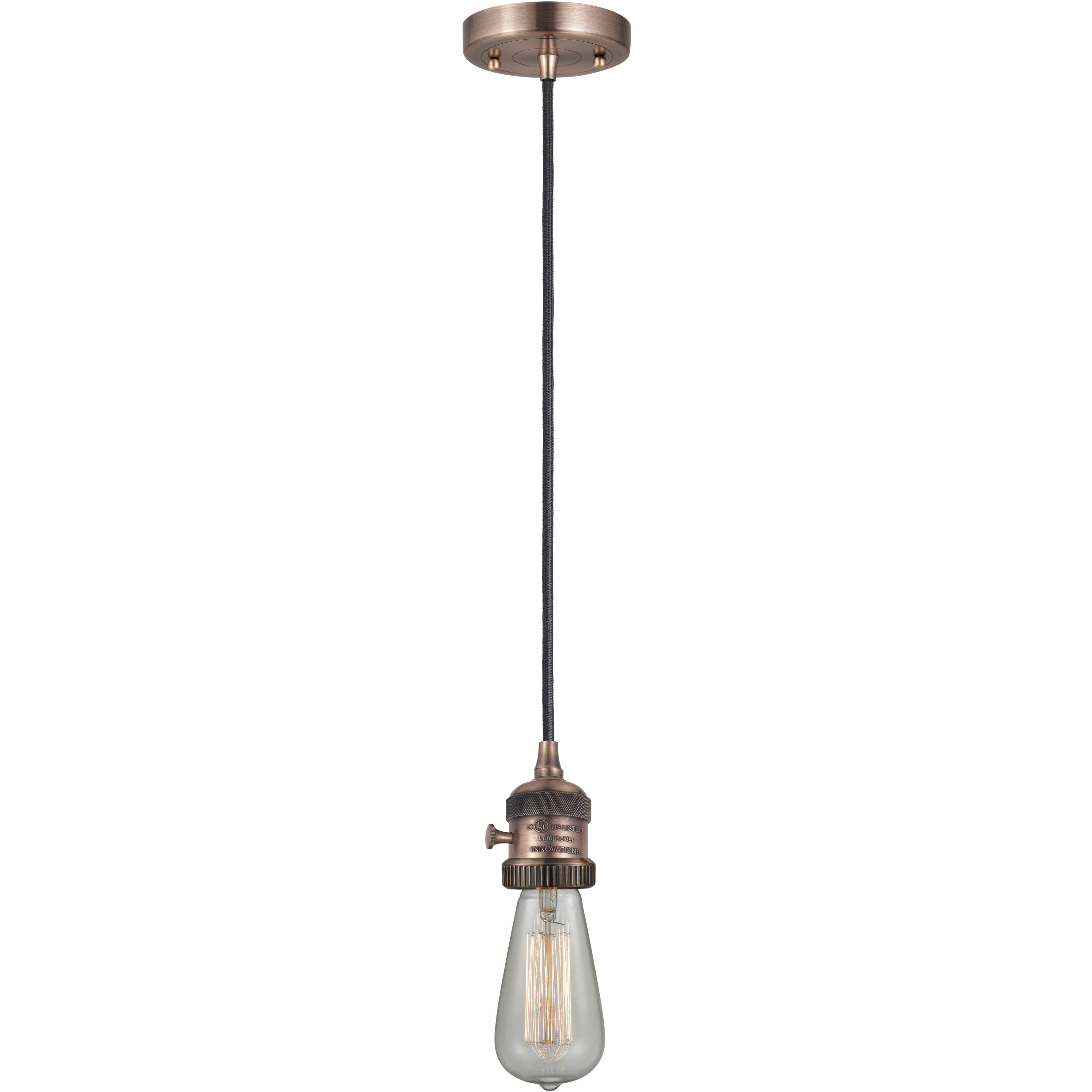 Franklin Restoration Bell LED 8 inch Antique Copper Mini Pendant Ceiling Light in Seedy