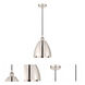 Edison Dome 1 Light 9 inch Polished Nickel Mini Pendant Ceiling Light