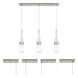 Milan 3 Light 36.13 inch Brushed Satin Nickel Linear Pendant Ceiling Light in Clear Glass