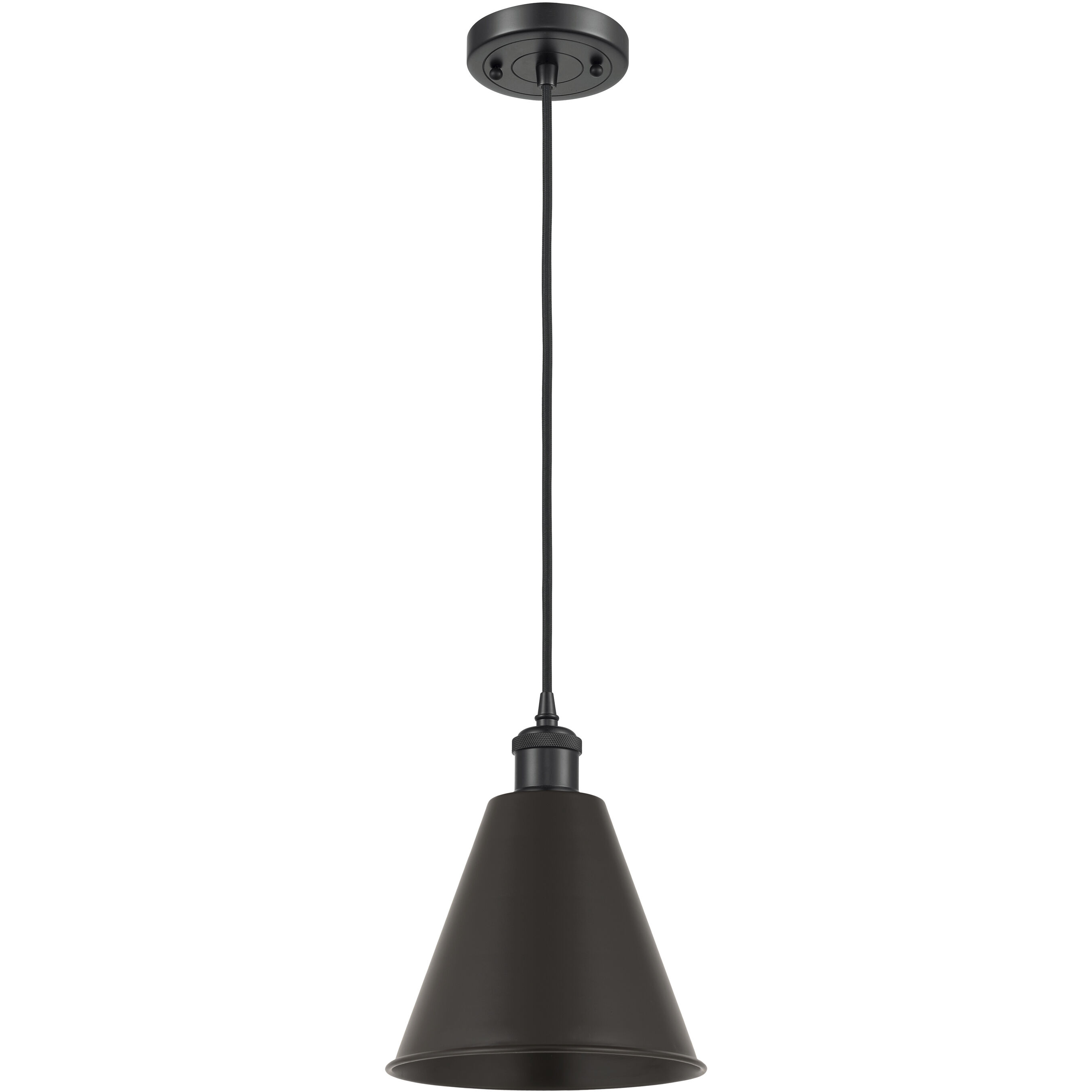 Ballston Cone 1 Light 8 inch Matte Black Mini Pendant Ceiling Light