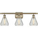 Ballston Conesus 3 Light 26 inch Antique Brass Bath Vanity Light Wall Light in Incandescent, Clear Crackle Glass, Ballston