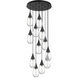 Malone 12 Light 25.25 inch Matte Black Multi Pendant Ceiling Light in Clear Glass