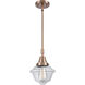 Franklin Restoration Small Oxford LED 7.5 inch Antique Copper Mini Pendant Ceiling Light in Clear Glass