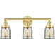 Bell 3 Light 24.5 inch Satin Gold Bath Vanity Light Wall Light in Silver Plated Mercury