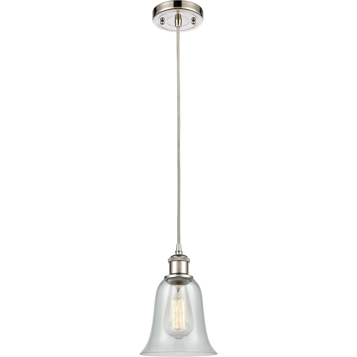 Ballston Hanover 1 Light 6.25 inch Polished Nickel Mini Pendant Ceiling Light in Fishnet Glass, Silver, Ballston