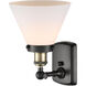 Ballston Large Cone 1 Light 8 inch Black Antique Brass Sconce Wall Light in Matte White Glass