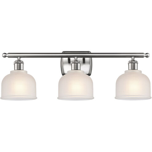 Ballston Dayton LED 26 inch Brushed Satin Nickel Bath Vanity Light Wall Light in White Glass, Ballston