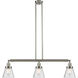 Franklin Restoration Small Cone LED 39 inch Brushed Satin Nickel Island Light Ceiling Light in Seedy Glass, Franklin Restoration