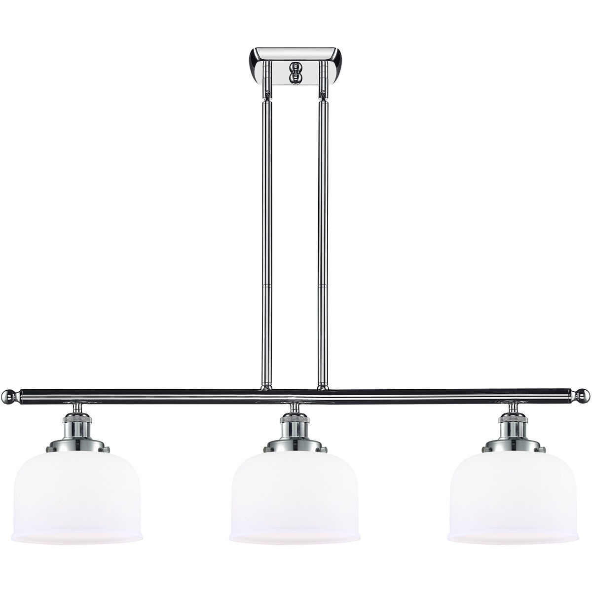 Ballston Large Bell LED 36 inch Polished Chrome Island Light Ceiling Light in Matte White Glass, Ballston