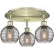 Ballston Athens Deco Swirl 3 Light 17.63 inch Antique Brass Flush Mount Ceiling Light