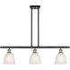 Ballston Castile LED 36 inch Black Antique Brass Island Light Ceiling Light in White Glass, Ballston