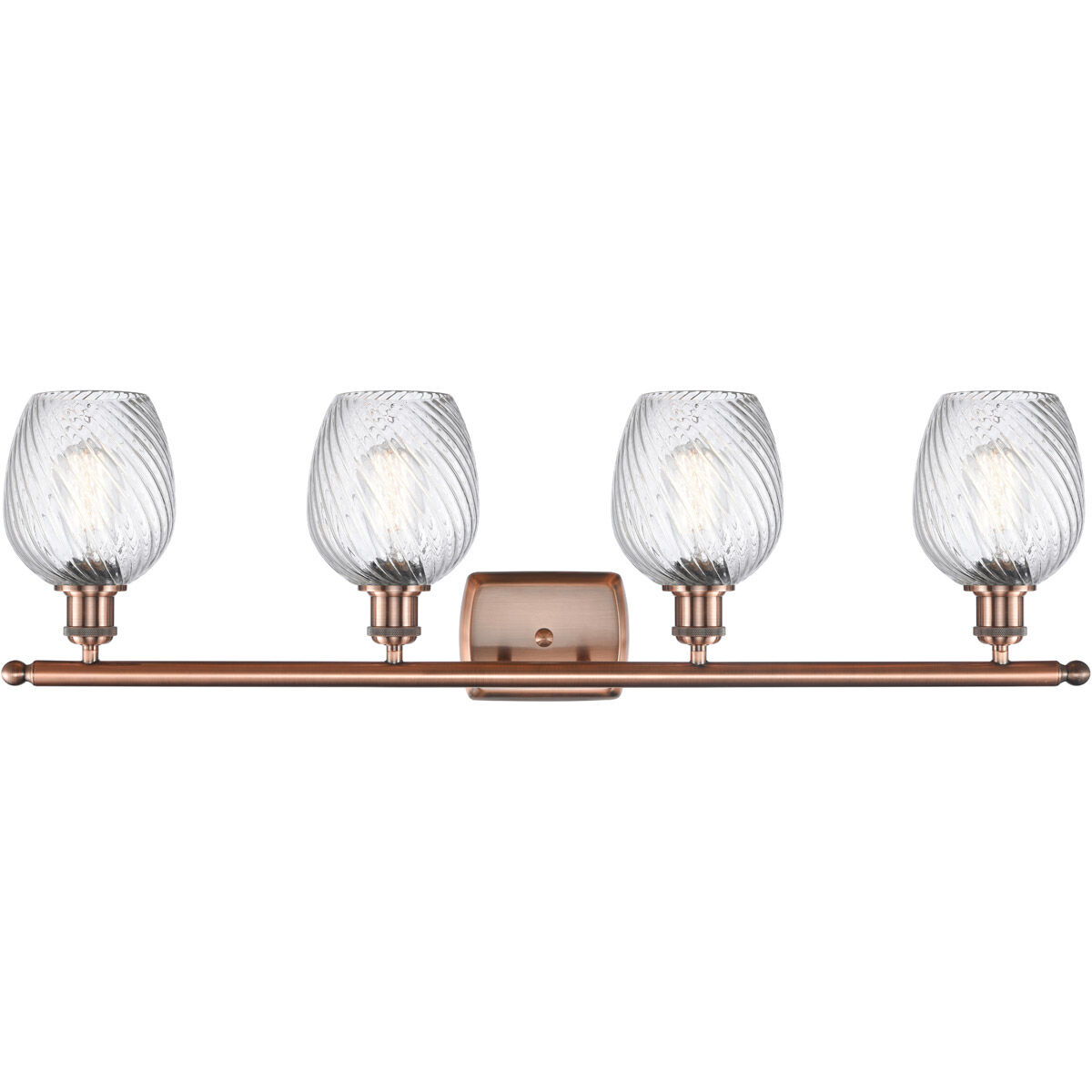 Ballston Salina 4 Light 36 inch Antique Copper Bath Vanity Light Wall Light, Ballston
