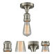 Franklin Restoration Bare Bulb LED 4.5 inch Brushed Satin Nickel Semi-Flush Mount Ceiling Light