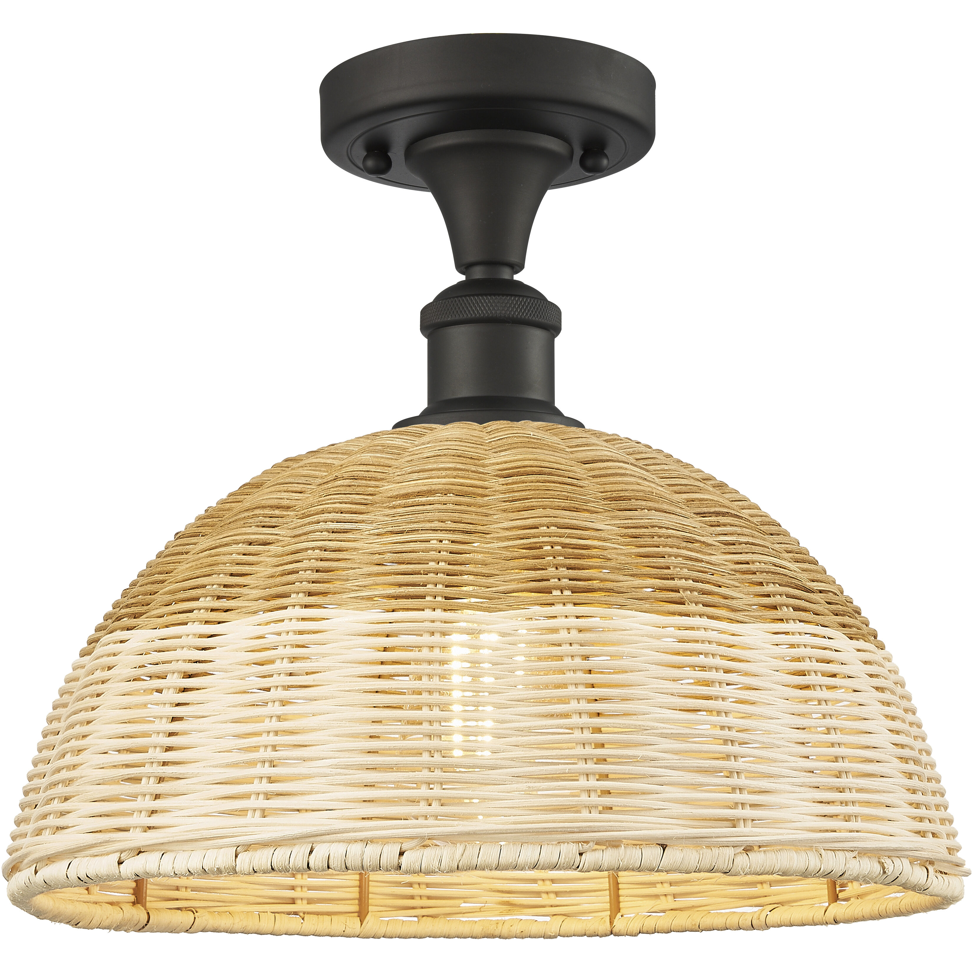 Ballston Bristol Natural II 1 Light 11.75 inch Oil Rubbed Bronze Semi-Flush Mount Ceiling Light