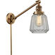 Chatham 35 inch 3.50 watt Brushed Brass Swing Arm Wall Light, Franklin Restoration