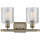 Ballston Cobbleskill 2 Light 16 inch Antique Brass Bath Vanity Light Wall Light in Incandescent, Clear Glass, Ballston