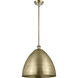 Ballston Dome LED 16 inch Antique Brass Pendant Ceiling Light