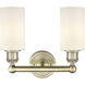 Clymer 2 Light 12.88 inch Antique Brass and Matte White Bath Vanity Light Wall Light