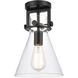 Restoration Newton 1 Light 8 inch Matte Black Flush Mount Ceiling Light, Restoration