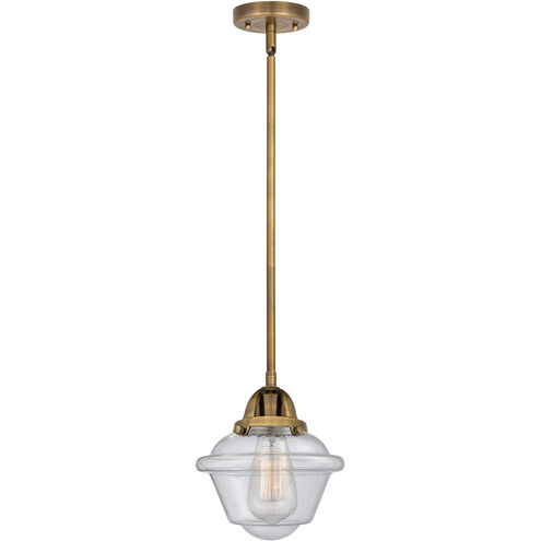 Nouveau 2 Oxford 1 Light 7.5 inch Brushed Brass Mini Pendant Ceiling Light in Incandescent, Seedy