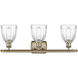 Ballston Brookfield 3 Light 26 inch Antique Brass Bath Vanity Light Wall Light in Incandescent, Clear Glass, Ballston