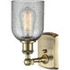 Ballston Caledonia 1 Light 5 inch Antique Brass Sconce Wall Light in Incandescent, Charcoal Glass, Ballston