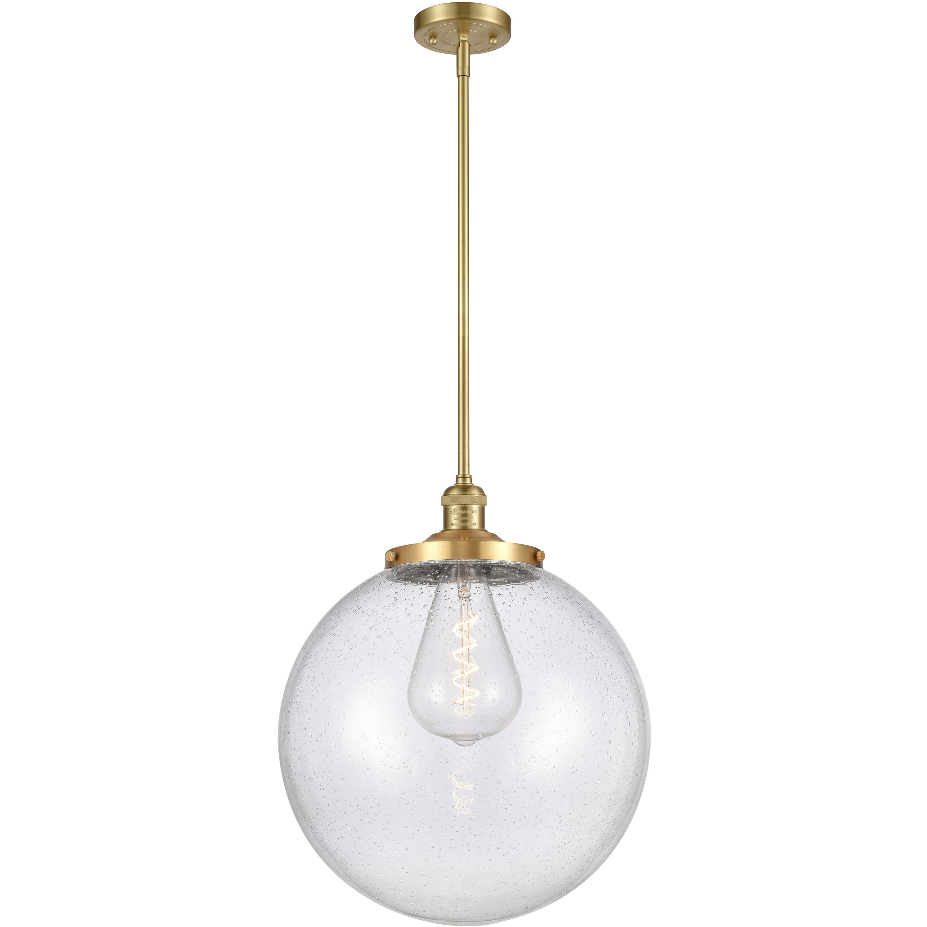Franklin Restoration Beacon LED 16 inch Satin Gold Pendant Ceiling Light in Seedy