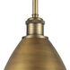 Ballston Dome 1 Light 8 inch Brushed Brass Pendant Ceiling Light