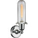 Austere Centri 1 Light 5 inch Polished Chrome Sconce Wall Light in Incandescent, Clear Glass, Austere