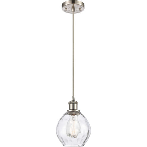 Ballston Small Waverly LED 6 inch Brushed Satin Nickel Mini Pendant Ceiling Light in Silver, Ballston