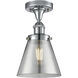 Cone 1 Light 6.5 inch Polished Chrome Semi-Flush Mount Ceiling Light