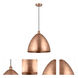 Edison Dome 1 Light 16 inch Antique Copper Mini Pendant Ceiling Light