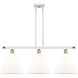 Ballston Ballston Cone LED 38.5 inch White and Polished Chrome Island Light Ceiling Light in Matte White Glass