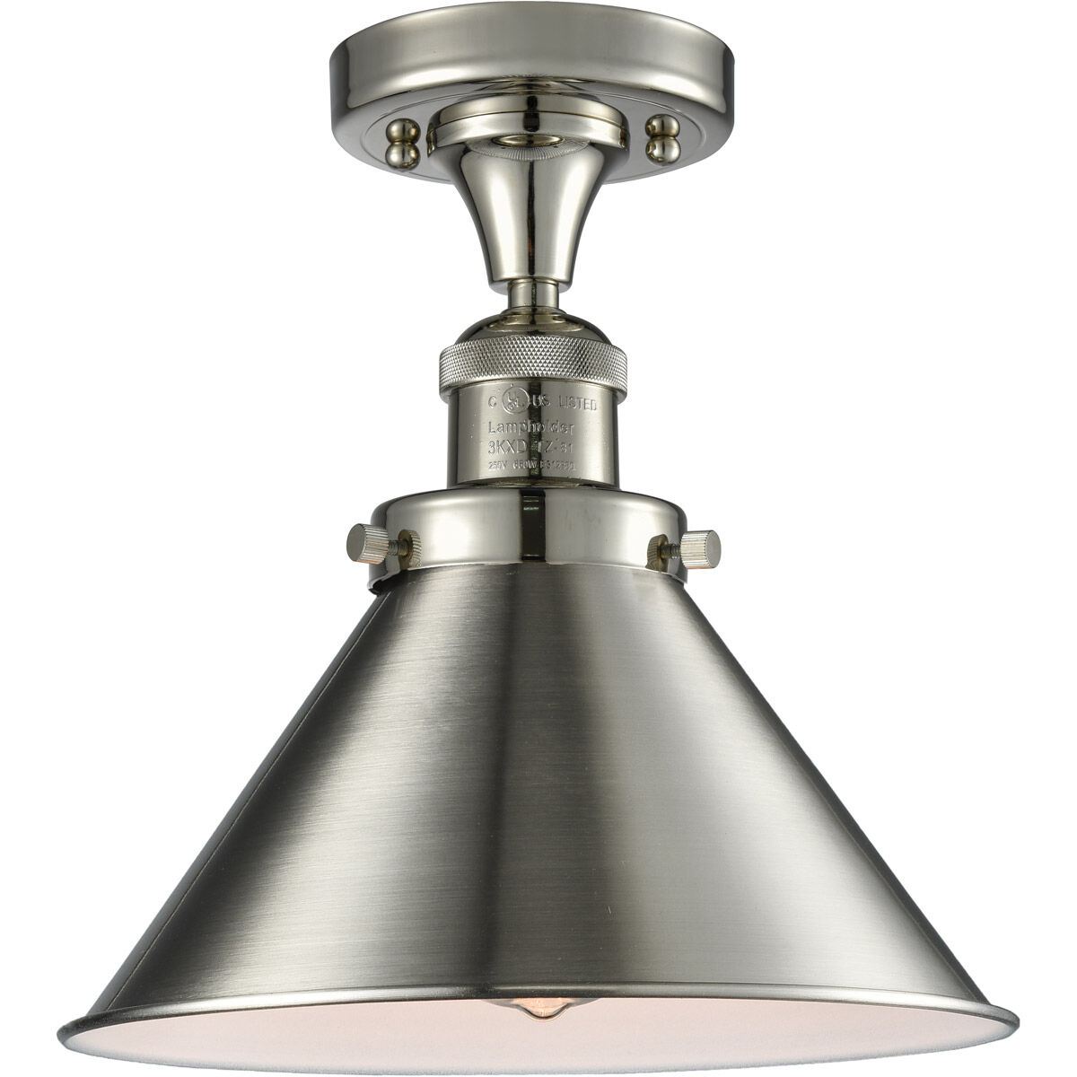 Franklin Restoration Briarcliff 1 Light 10 inch Polished Nickel Semi-Flush Mount Ceiling Light, Franklin Restoration