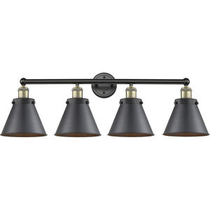 Appalachian 4 Light 35 inch Black Antique Brass Bath Vanity Light Wall Light in Matte Black