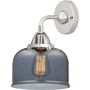 Nouveau 2 Large Bell 1 Light 8 inch Polished Chrome Sconce Wall Light in Plated Smoke Glass