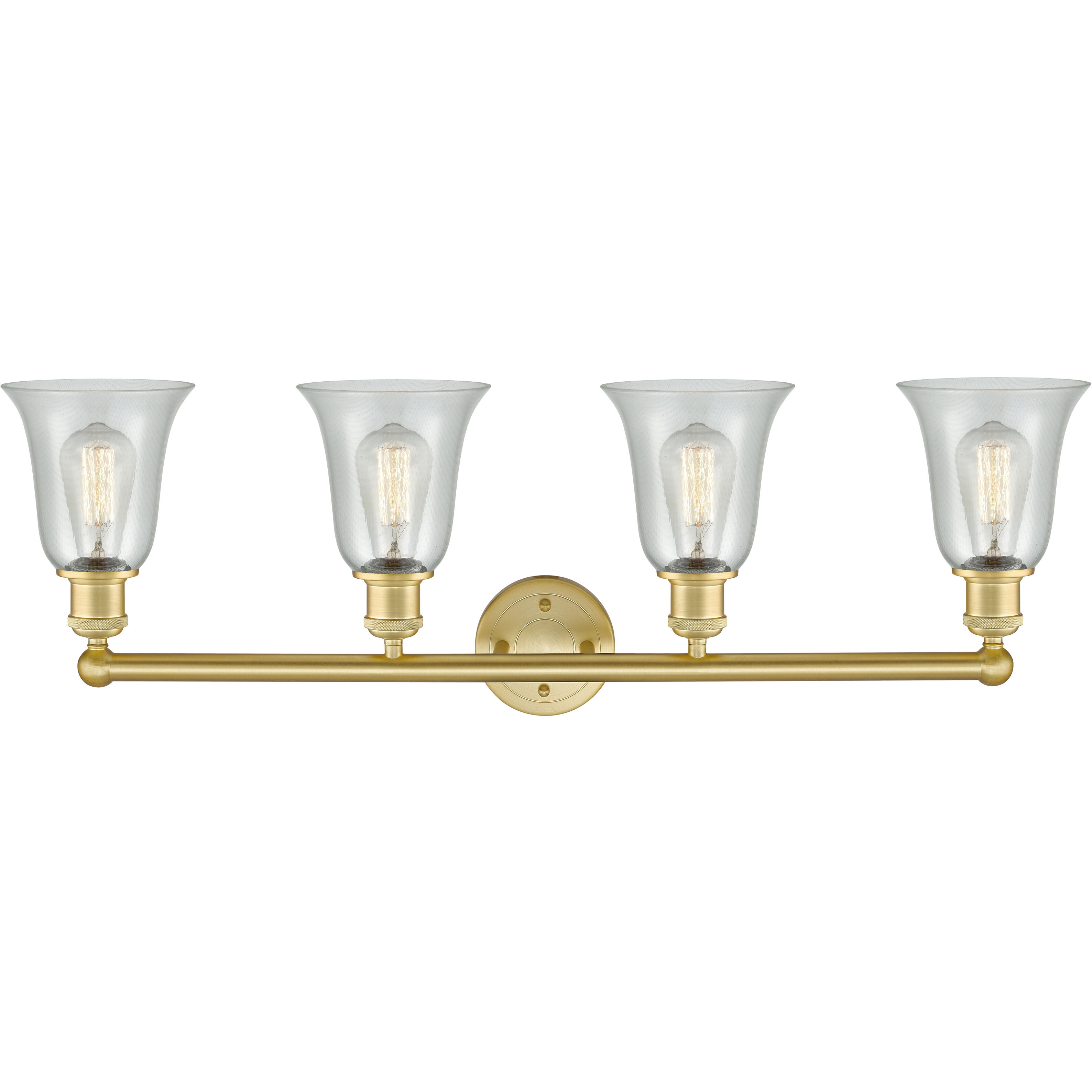 Hanover 4 Light 33.25 inch Satin Gold Bath Vanity Light Wall Light in Fishnet