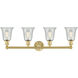 Hanover 4 Light 33.25 inch Satin Gold Bath Vanity Light Wall Light in Fishnet