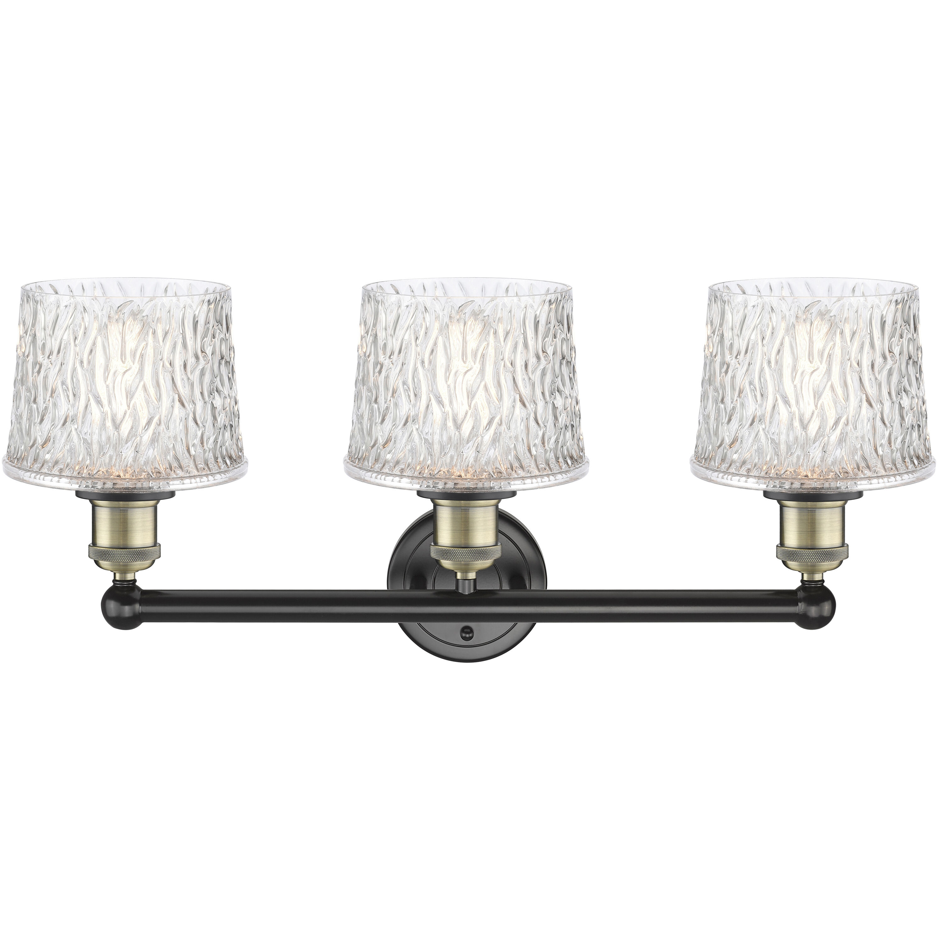 Niagra 3 Light 24.5 inch Black Antique Brass Bath Vanity Light Wall Light